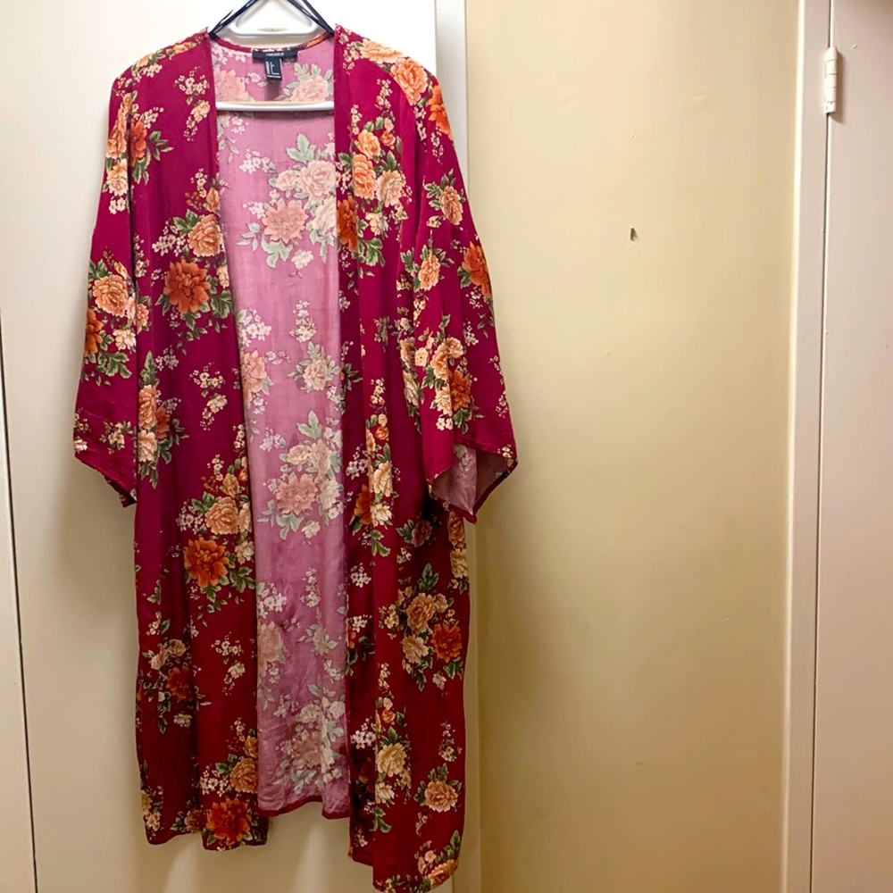 $15 ADD ON ITEM: F21 Rose Kimono 🌹